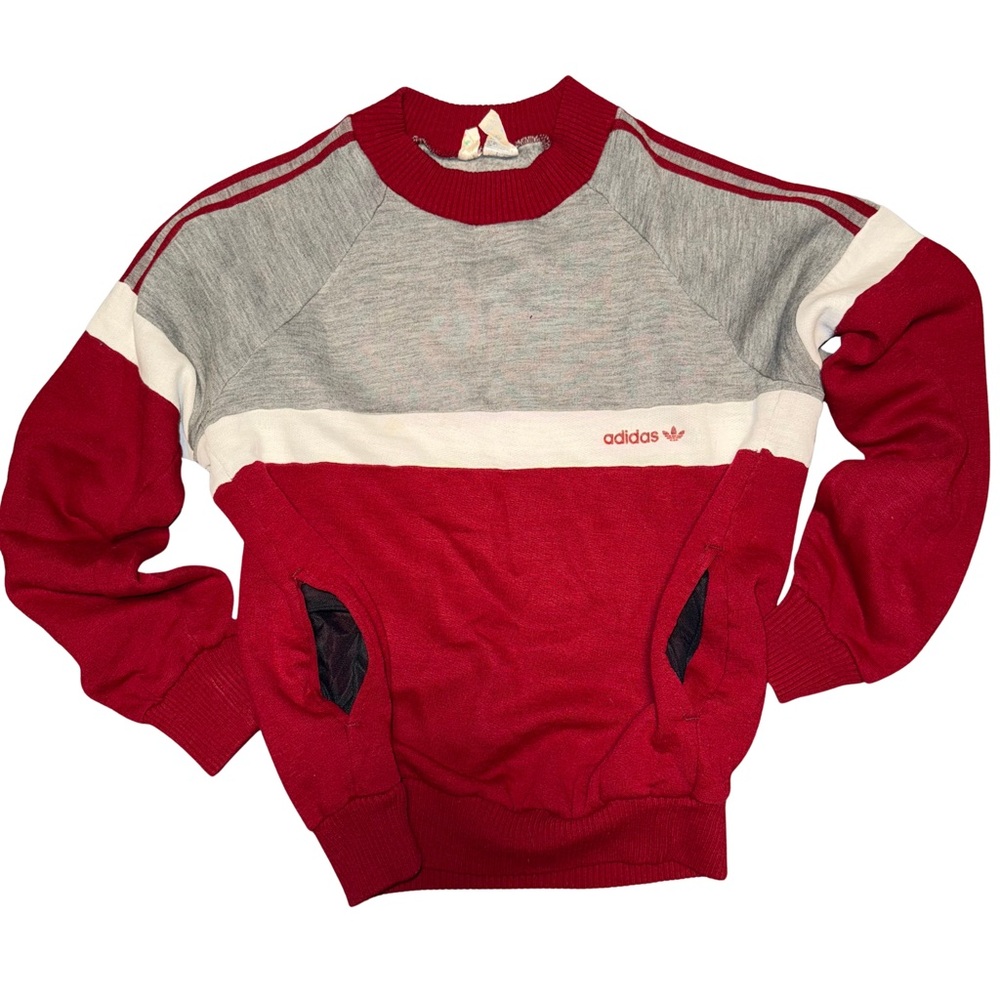 Adidas Vintage 70s Made in France Sweater with pockets Size Small
